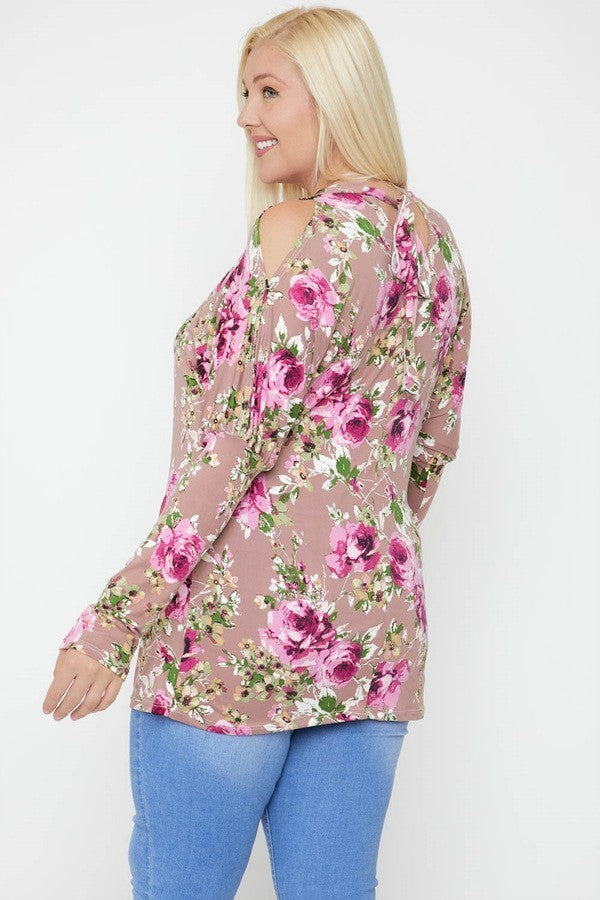 Flattering Cutout Details Floral Print Top — Style 2