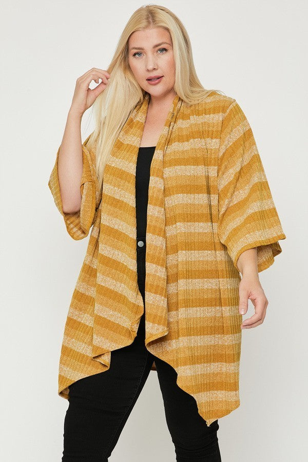 Kimono Style Striped Cardigan — Style 2