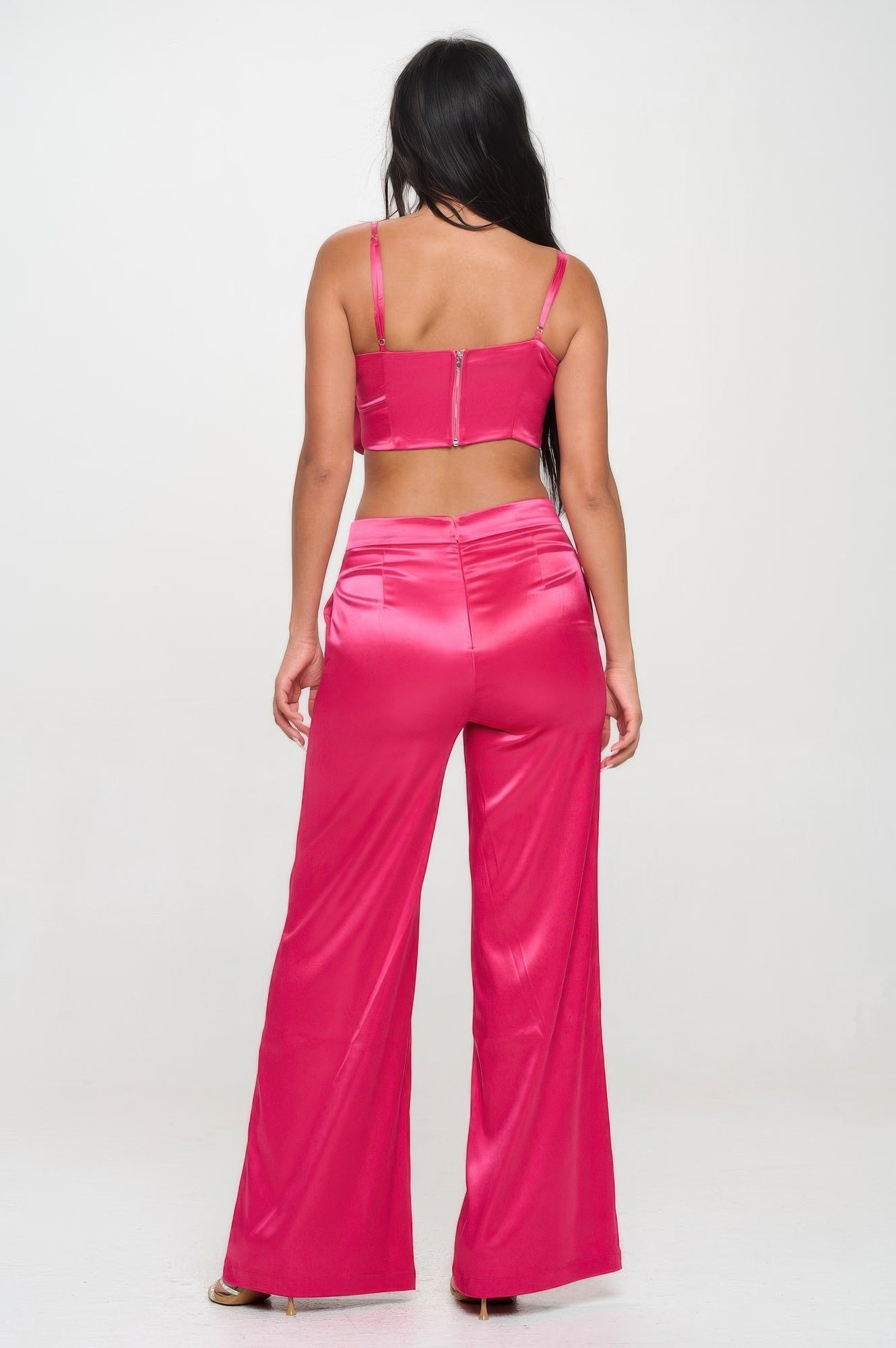 Crop Top & Pant Set — Magenta