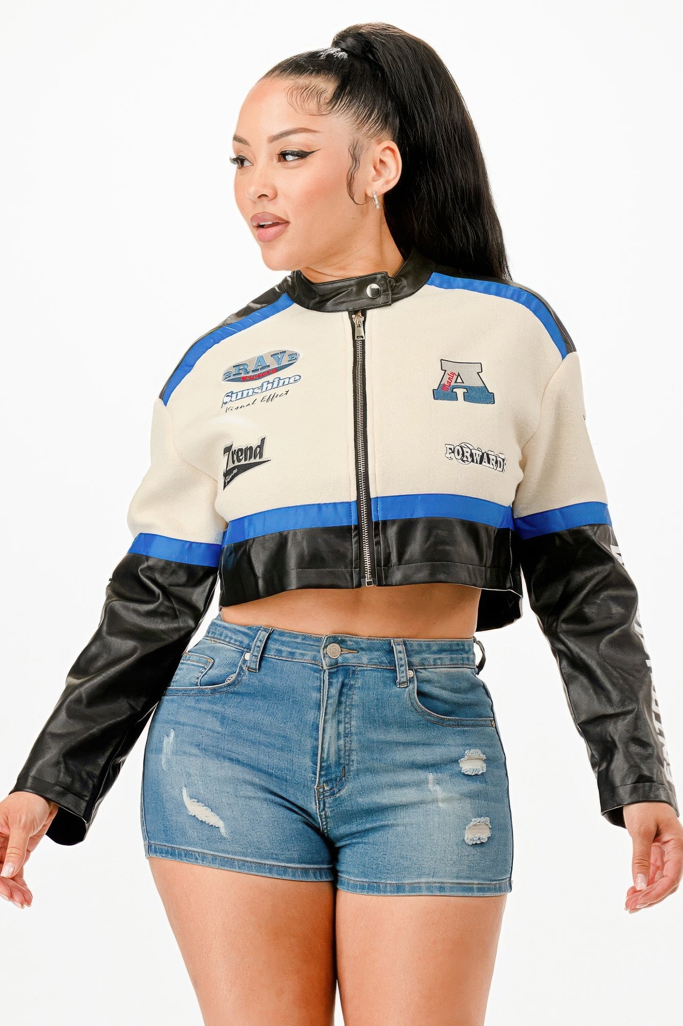 Colorblock Crop Jacket