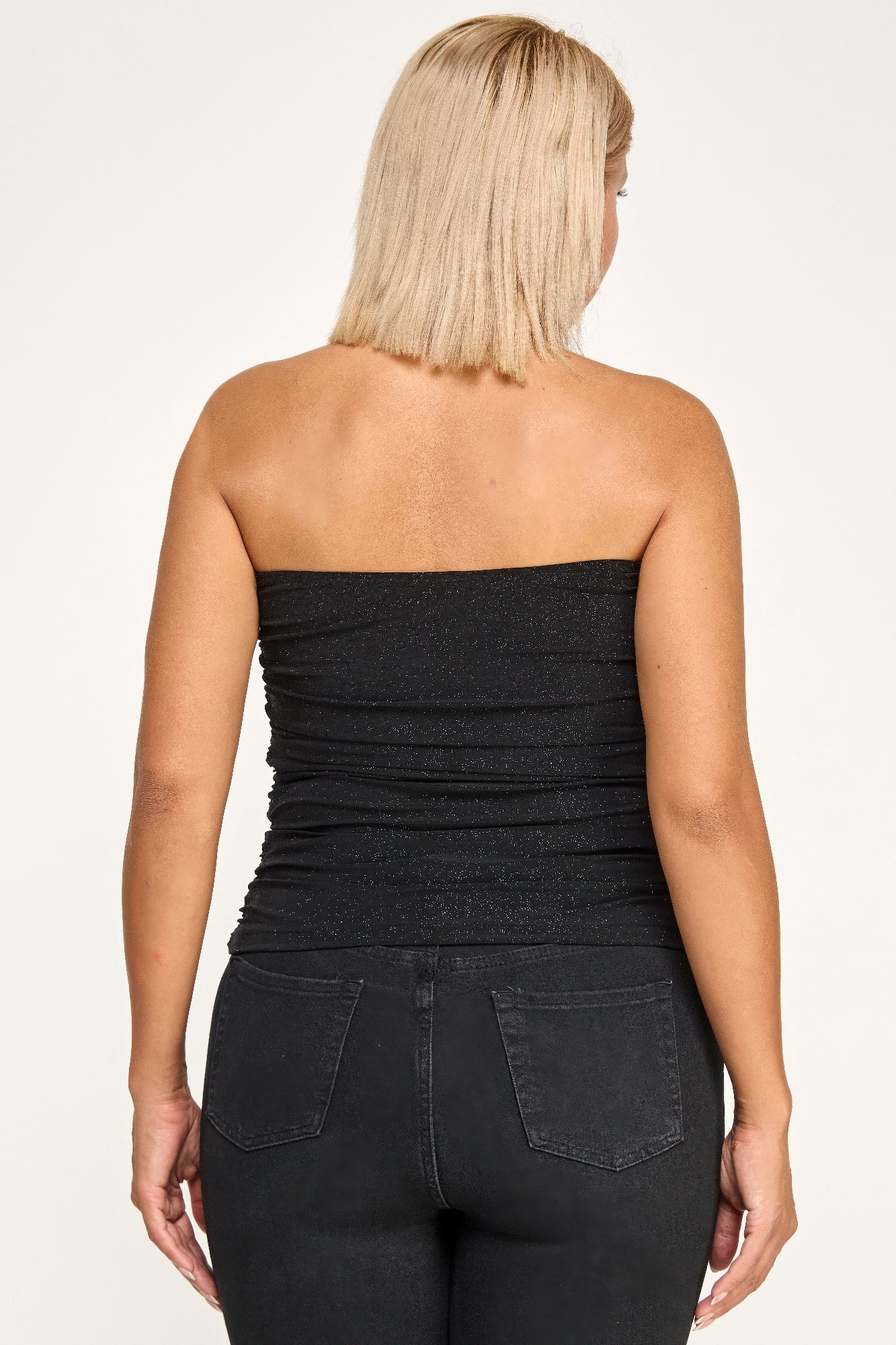 Plus Size Strapless Glitter Bandeau Top