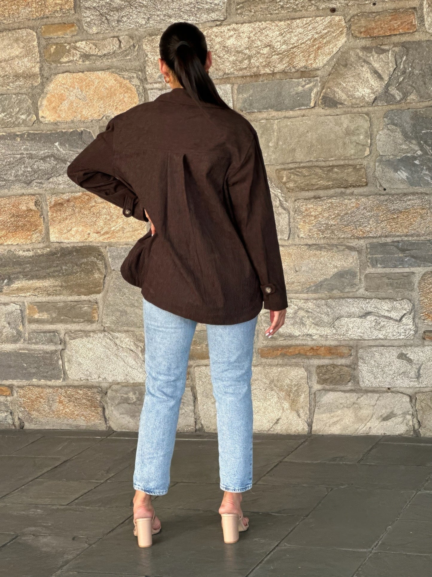 Oversized Corduroy Shacket Button Down Utility
