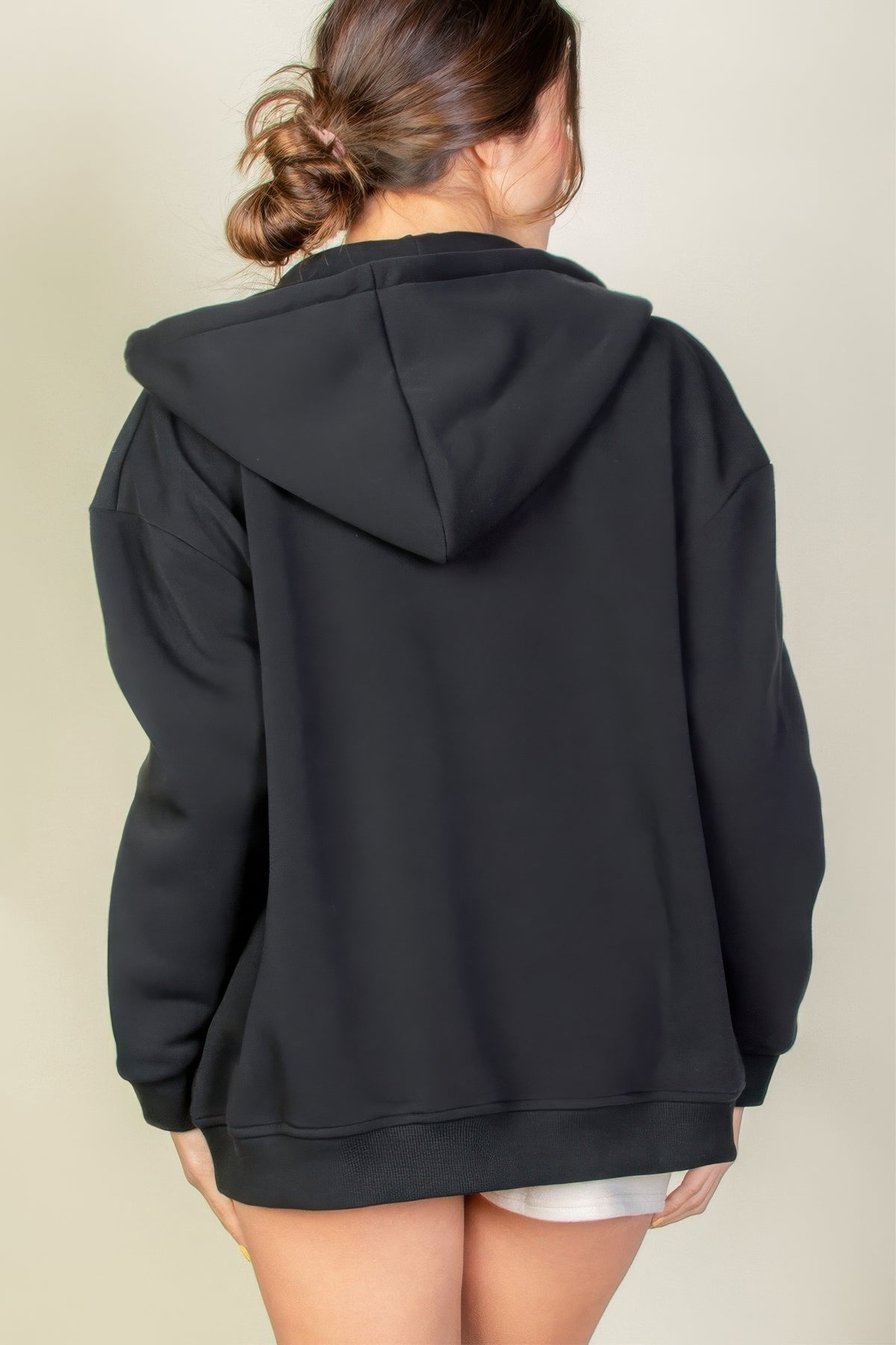 Graphic Drop Shoulder Zipper Up Hoodie — Style 2