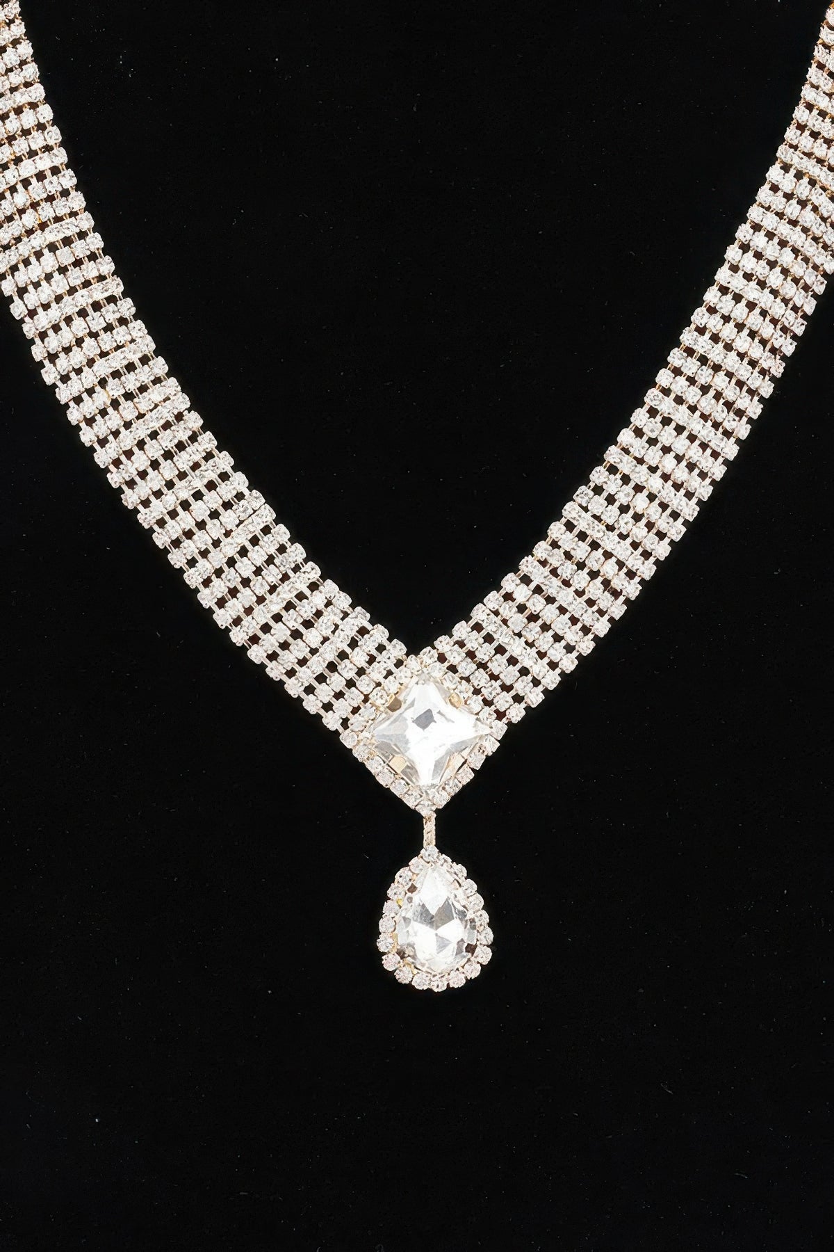 Rhinestone Necklace Set — Style 1