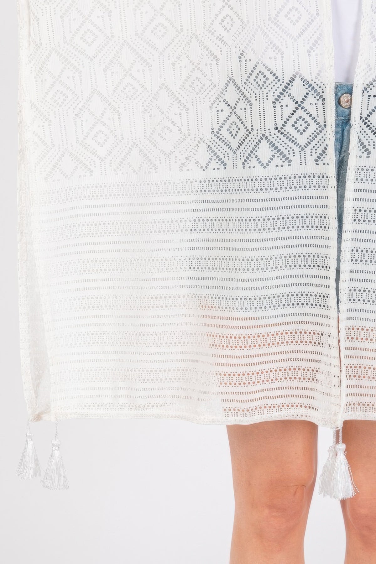 Geometric Pattern Tassel Cover Up