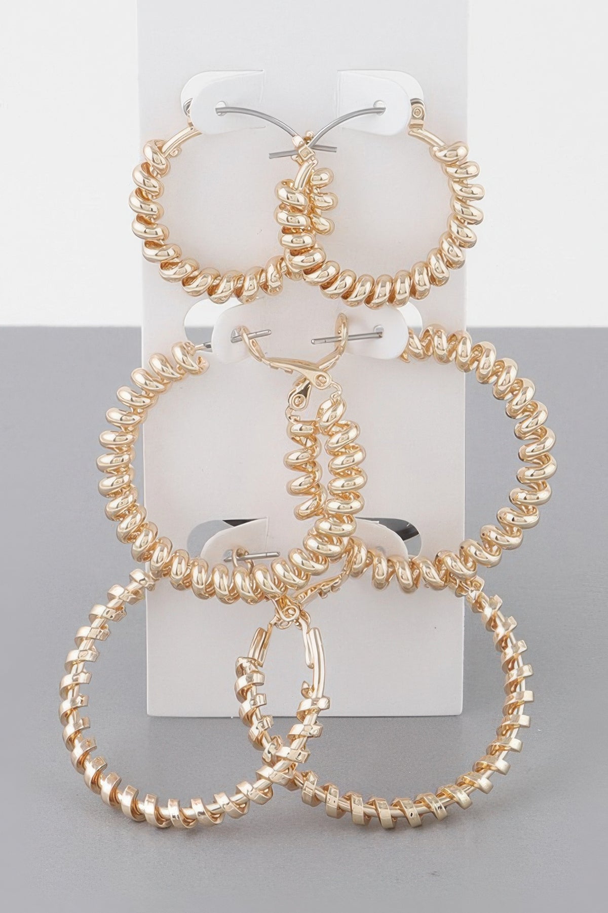 Multi Wrapped Hoop Earrings Set
