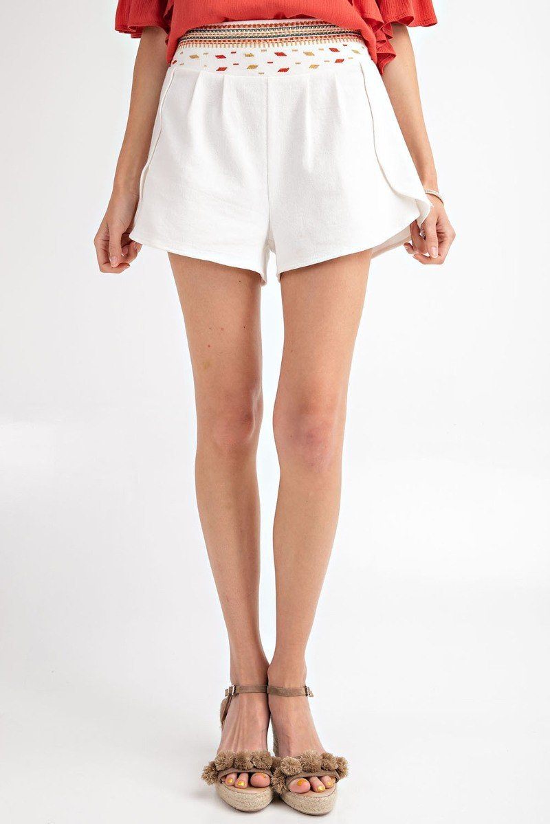 High Rise Waist Shorts — Ivory