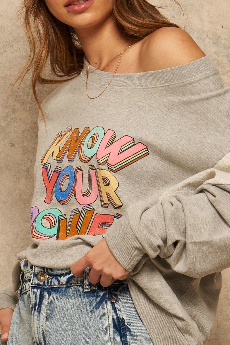 A French Terry Knit Graphic Sweatshirt — Style 2