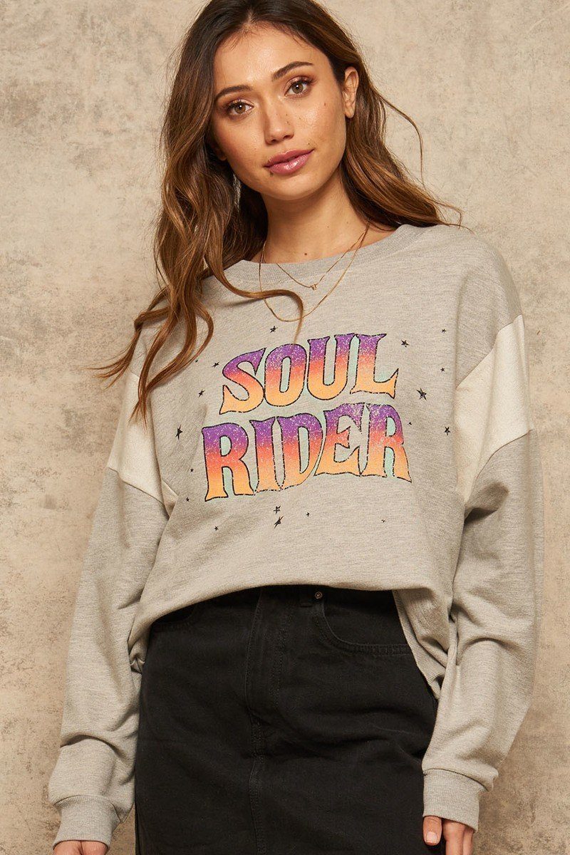 A French Terry Knit Graphic Sweatshirt — Style 1