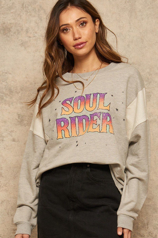 A French Terry Knit Graphic Sweatshirt — Style 1