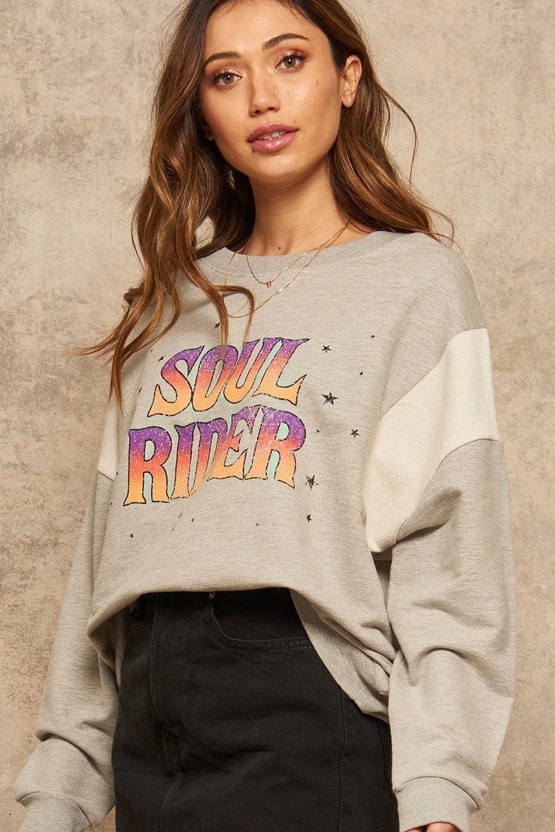 A French Terry Knit Graphic Sweatshirt — Style 1