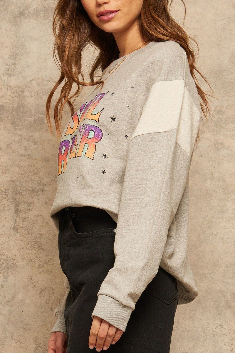 A French Terry Knit Graphic Sweatshirt — Style 1