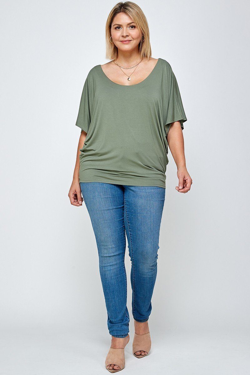 Solid Knit Top, With A Flowy Silhouette — Olive