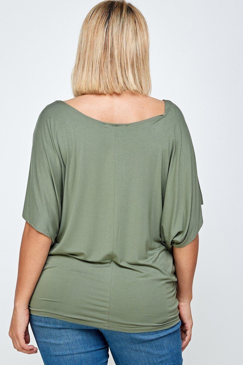 Solid Knit Top, With A Flowy Silhouette — Olive