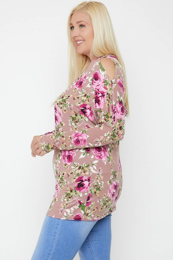 Flattering Cutout Details Floral Print Top — Style 2