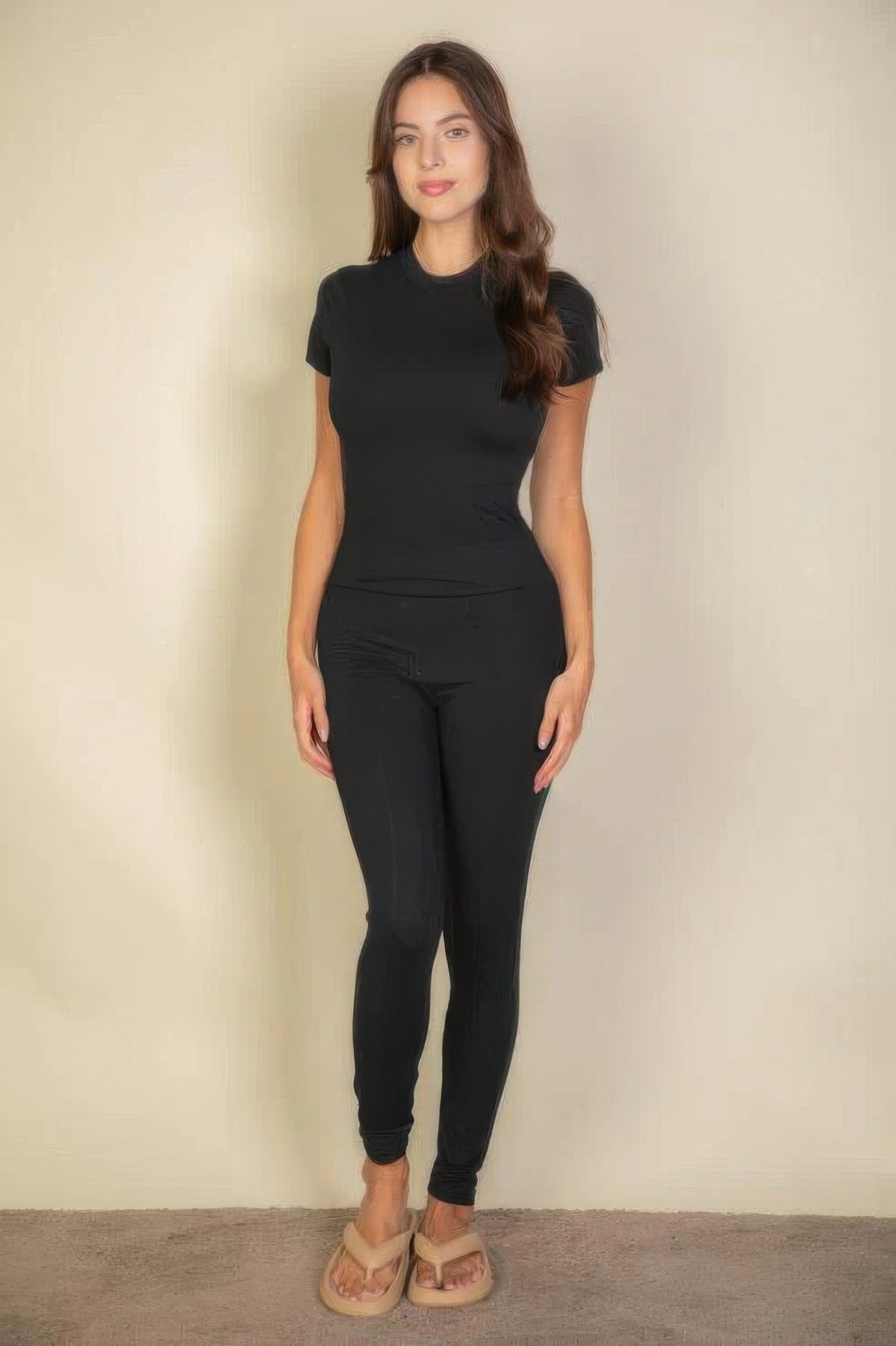Basic Solid Leggings — Black