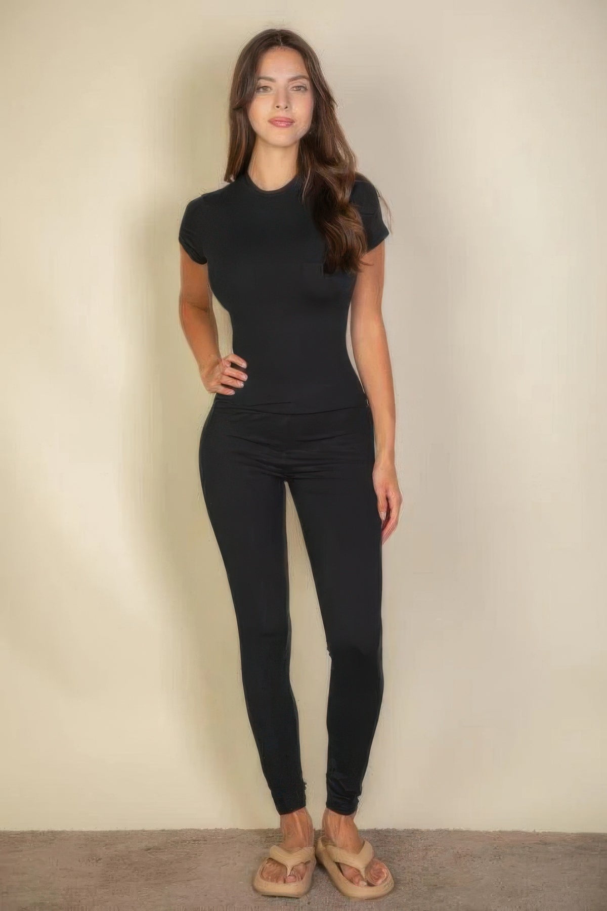 Basic Solid Leggings — Black