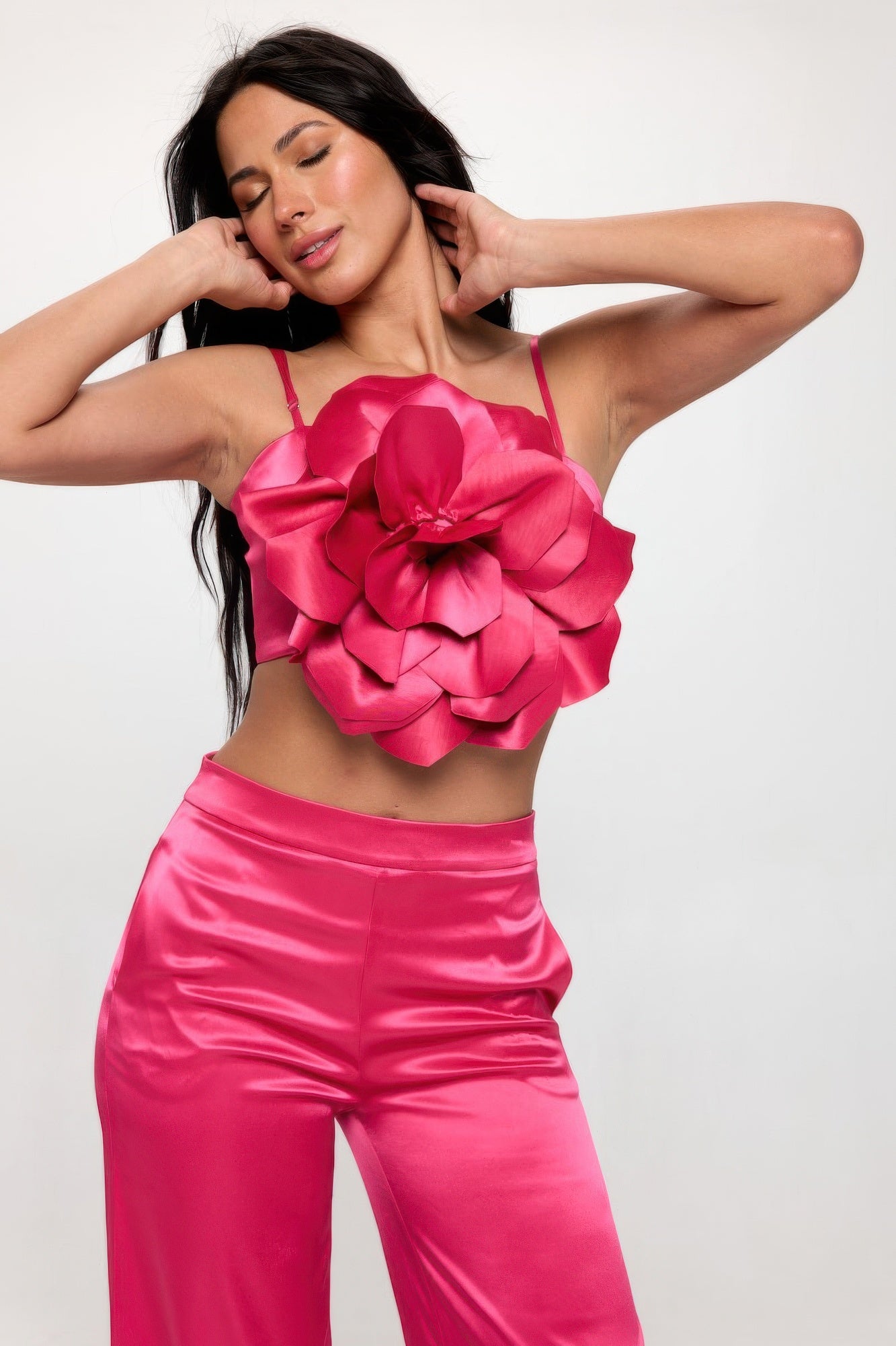 Crop Top & Pant Set — Magenta