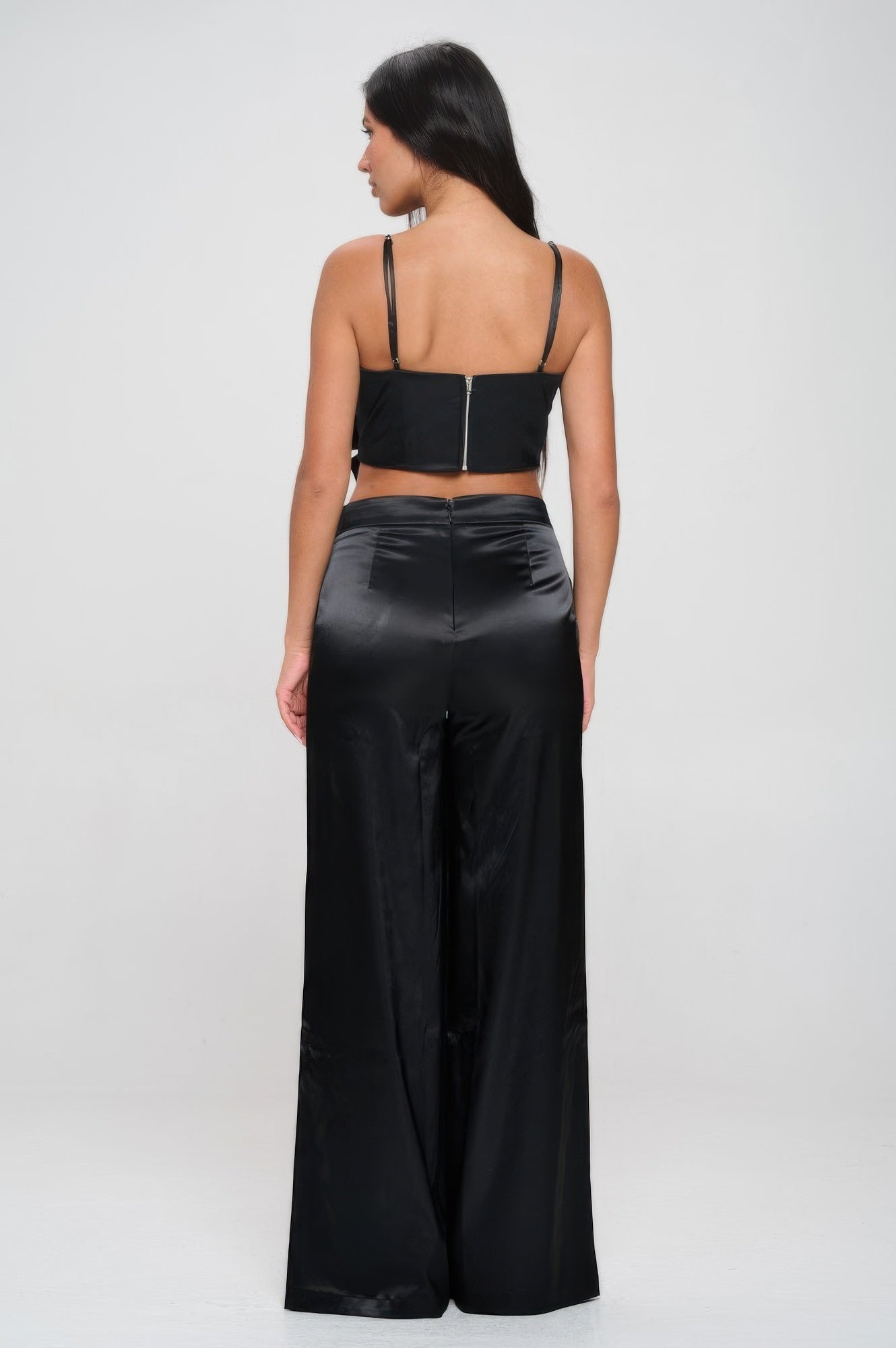 Crop Top & Pant Set — Black
