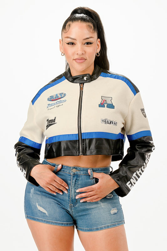 Colorblock Crop Jacket