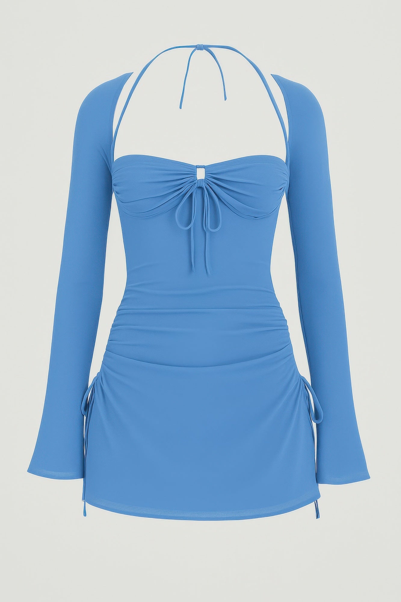 Peek Hole Mini Dress — Blue