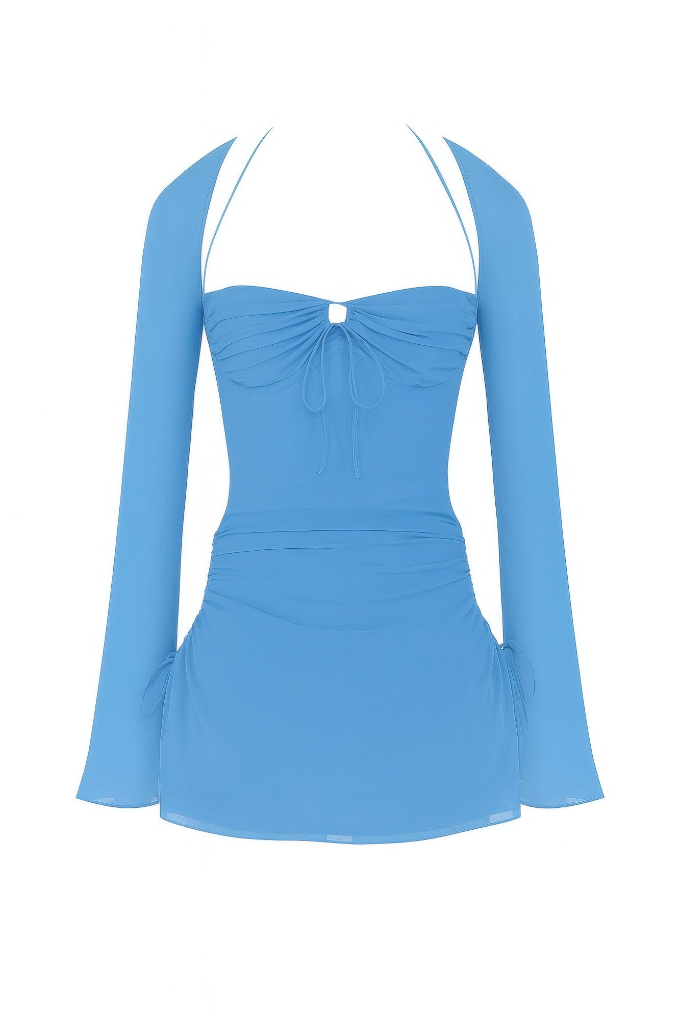 Peek Hole Mini Dress — Blue
