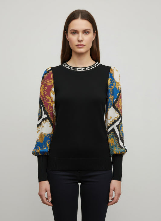Rio& Rian Pullover Sweater — Black