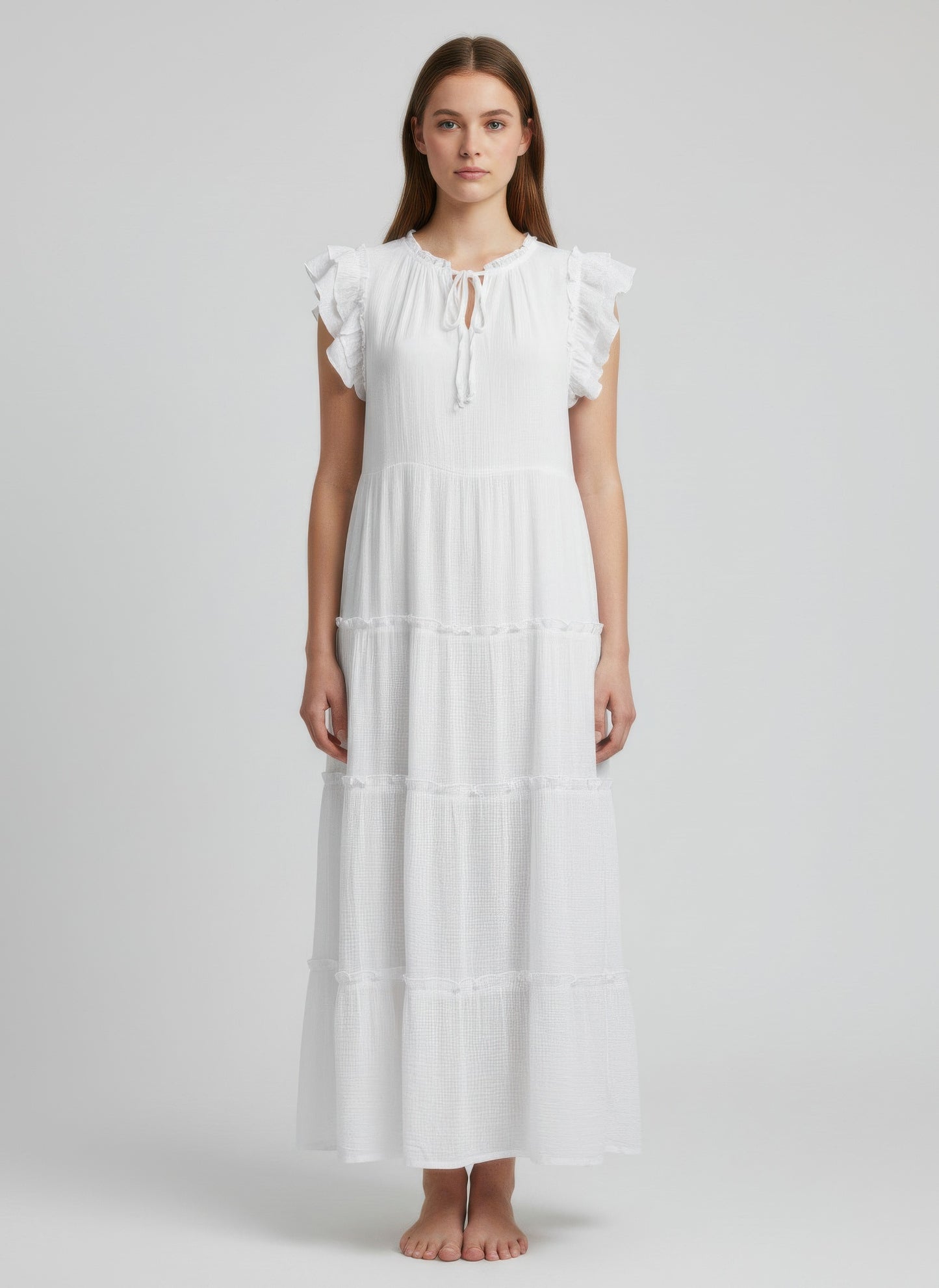 Mlle Gabrielle Solid Cap Sleeve Dress