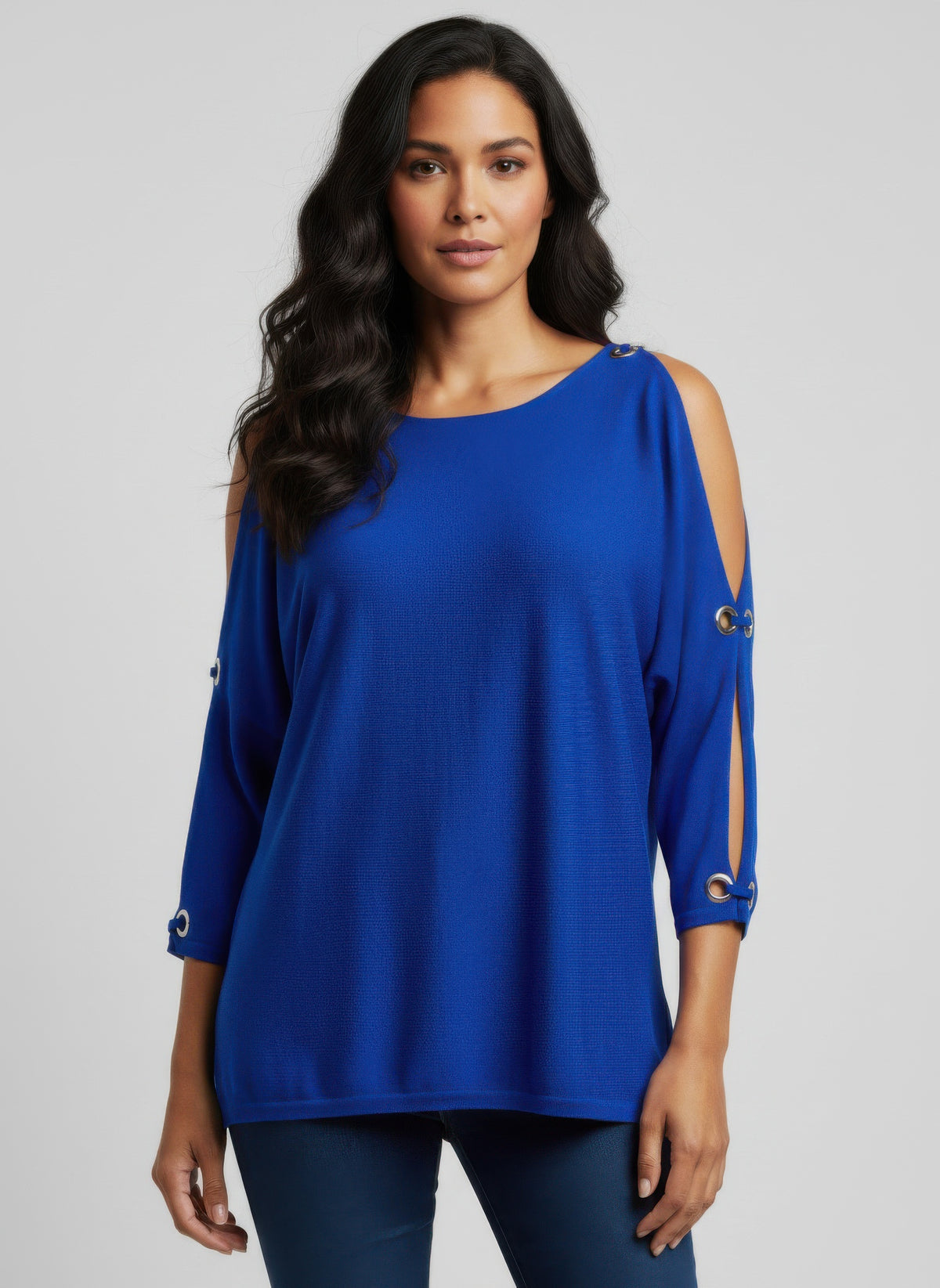 Cable & Gauge Pullover Sweater — Royal blue
