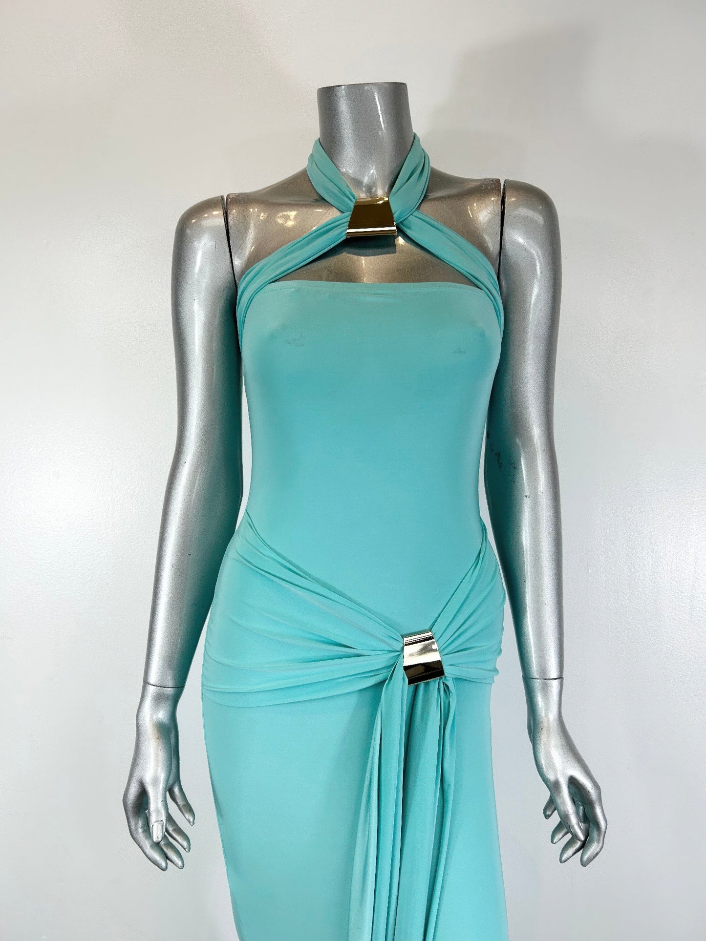 Halter-style Bodycon Midi Dress