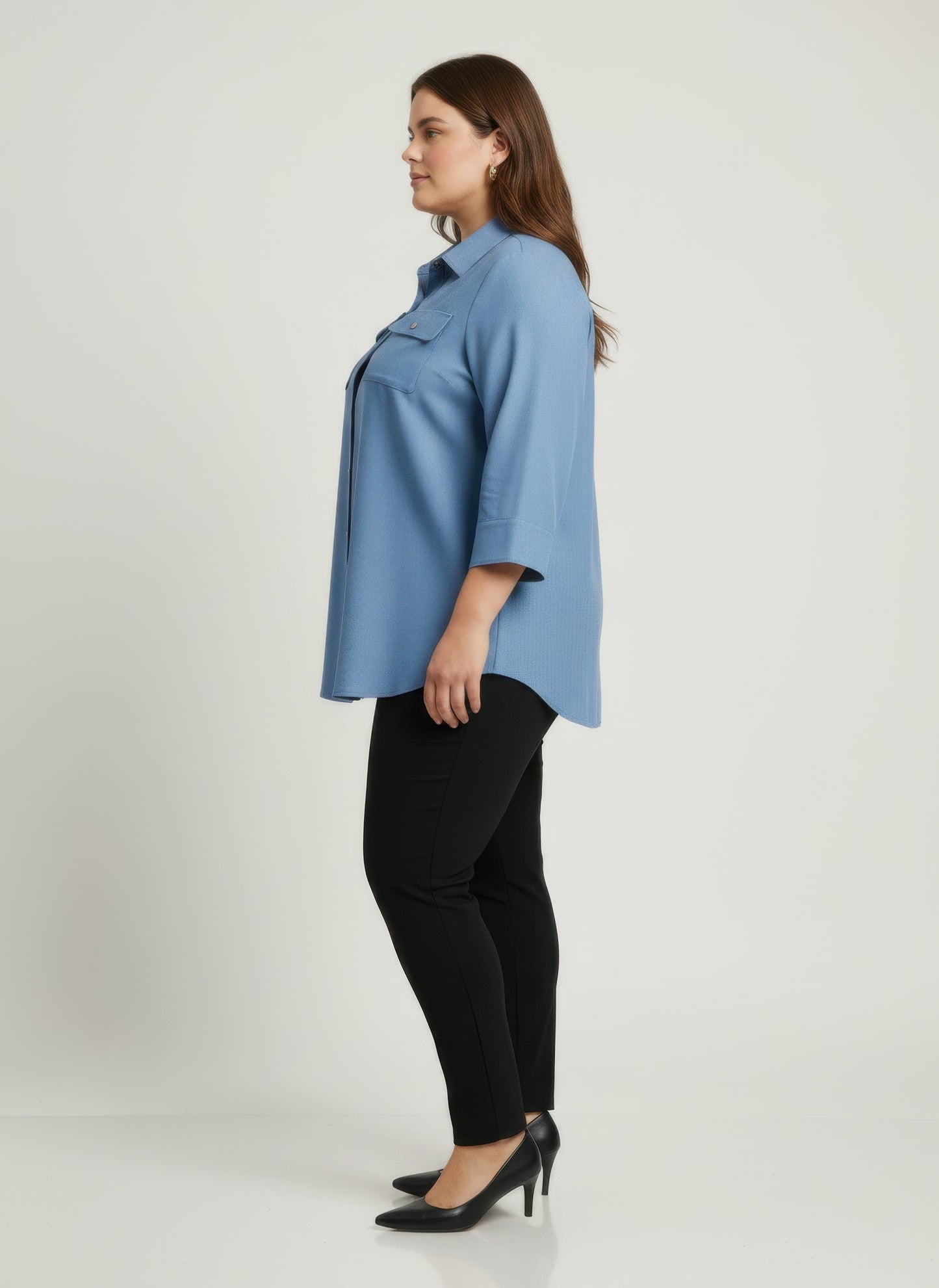 Sand Utility Button Front Shirt Tunic