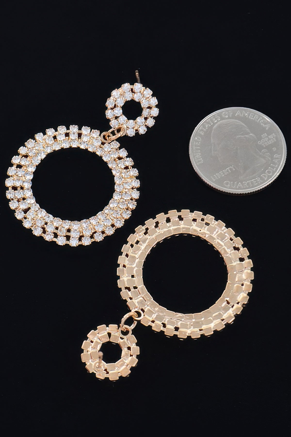 Rhinestone Round Circle Dangle Earring