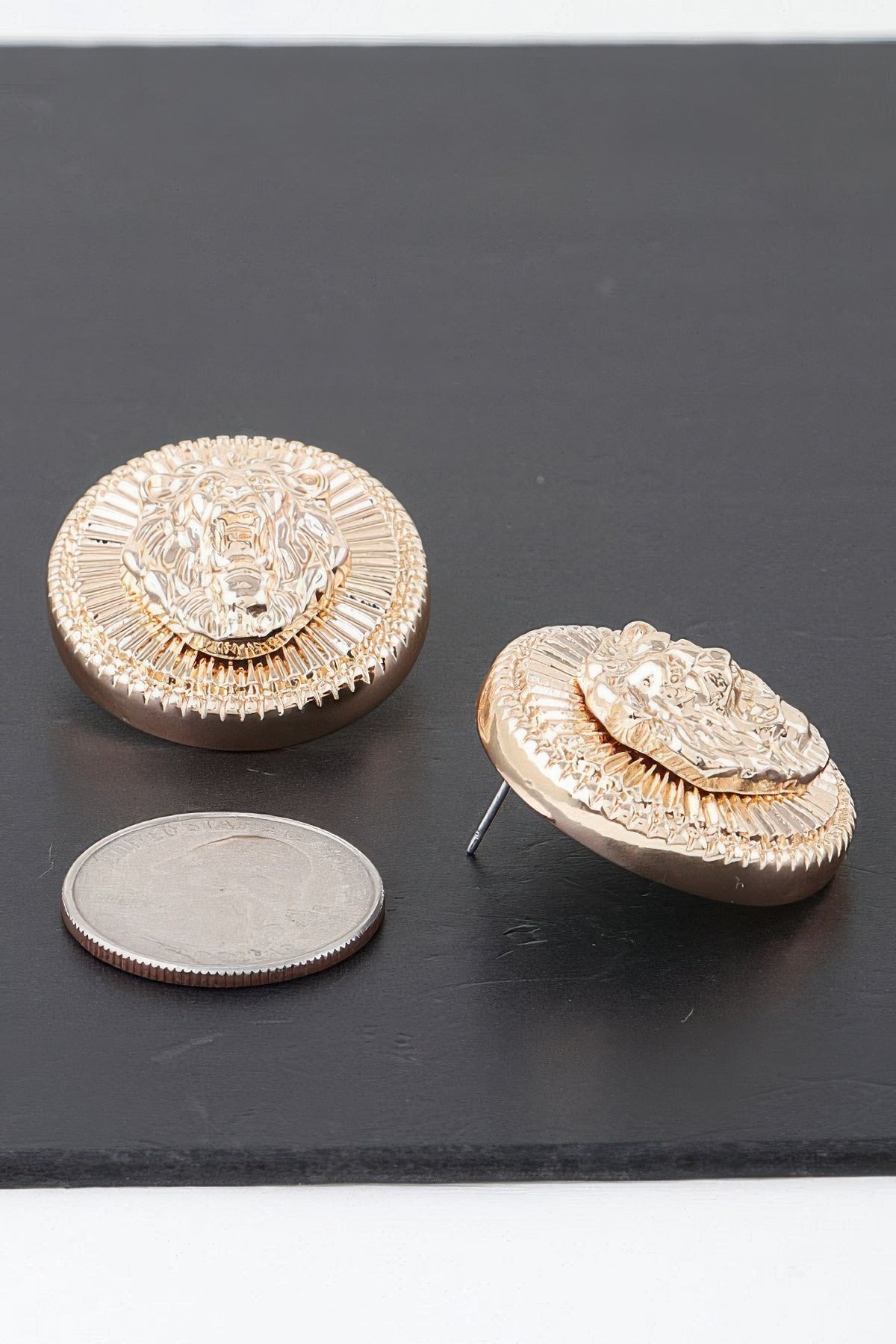 Grand Lion Emblem Earrings