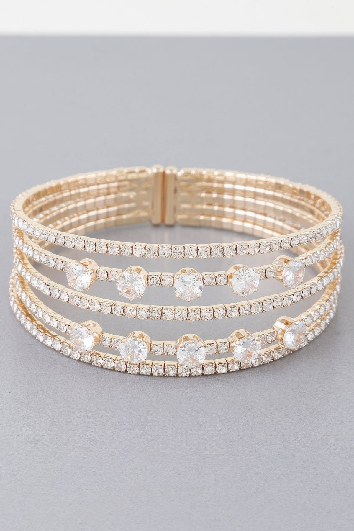 Multi Jeweled Cuff Bracelet