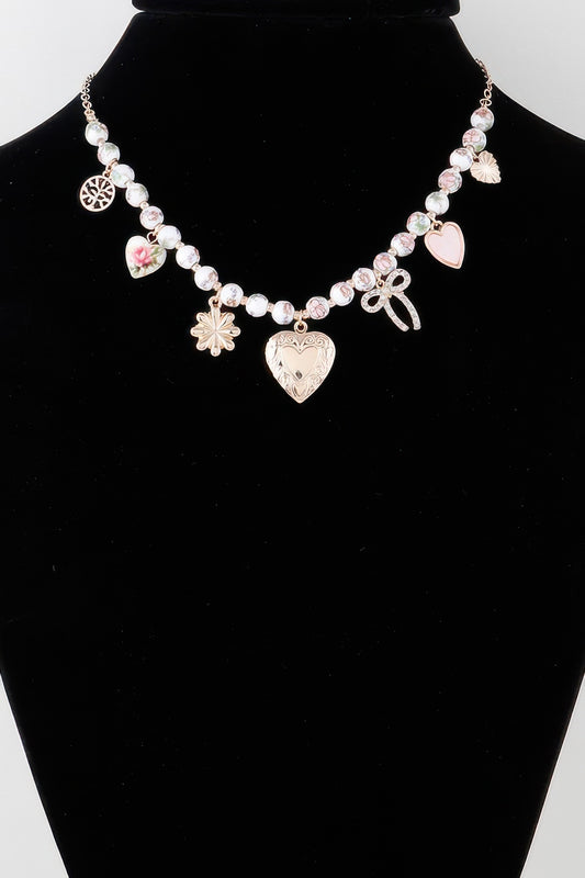 Vintage Heart Charms Necklace