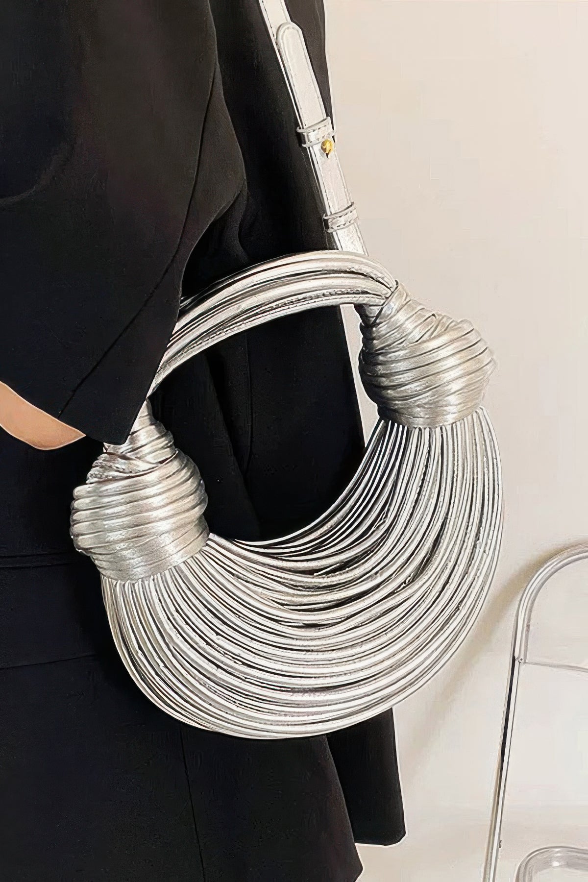 Faux Leather Rope Hobo Bag