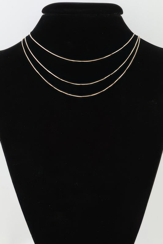 Triple Sleek Chain Necklace