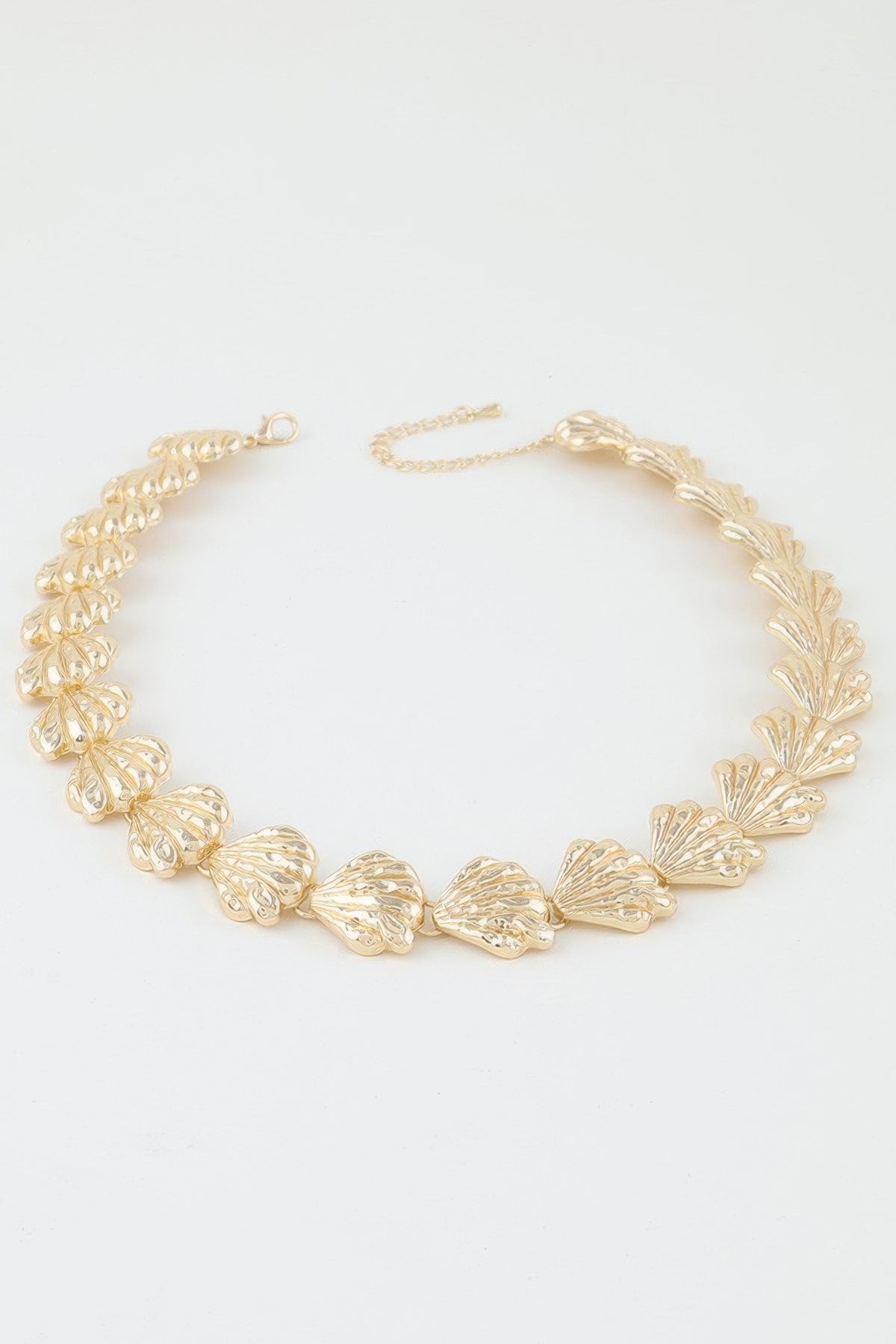Hammered Sea Shell Charm Necklace