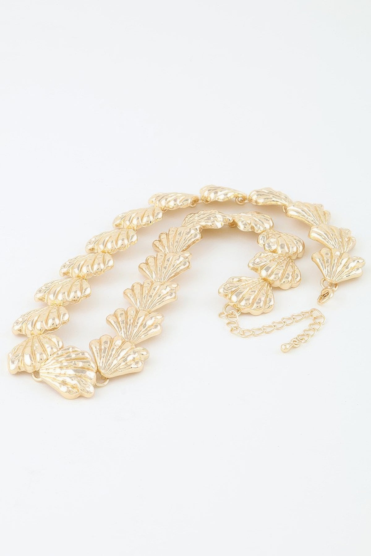 Hammered Sea Shell Charm Necklace