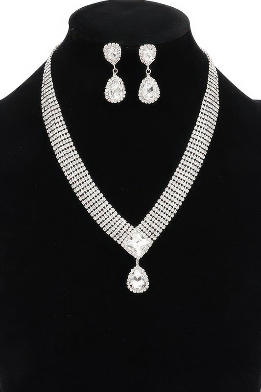 Rhinestone Necklace Set — Style 2