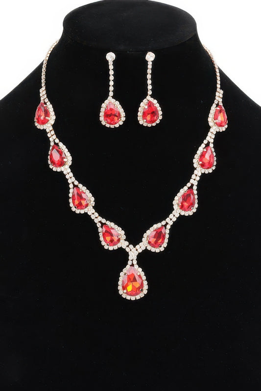 Rhinestone Necklace Set — Style 1