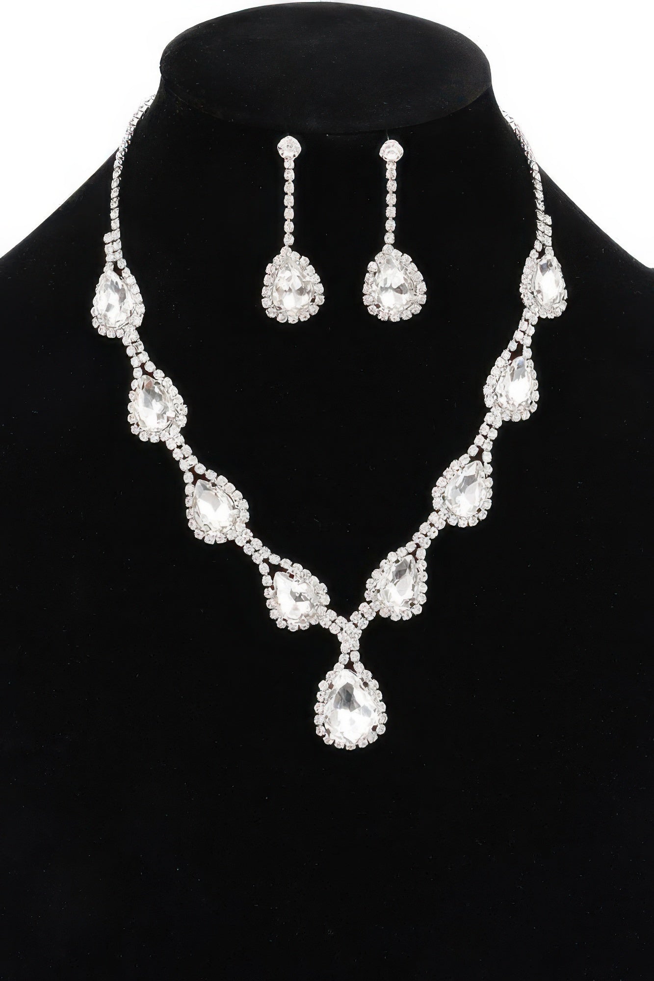 Rhinestone Necklace Set — Style 1