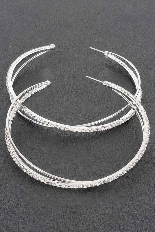Rhinestone Hoop Earring