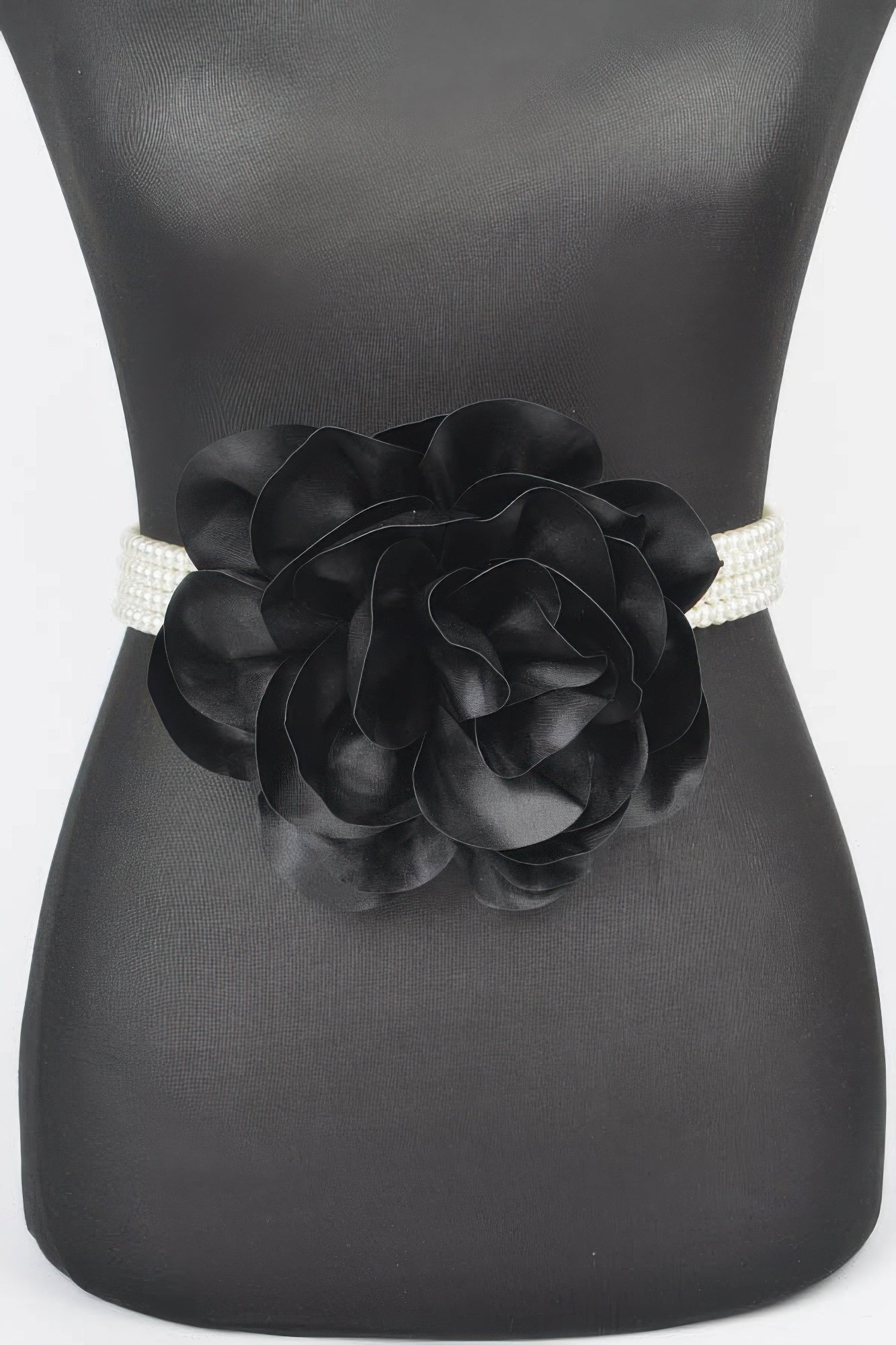 Oversized Flower Pearl Elastic Belt