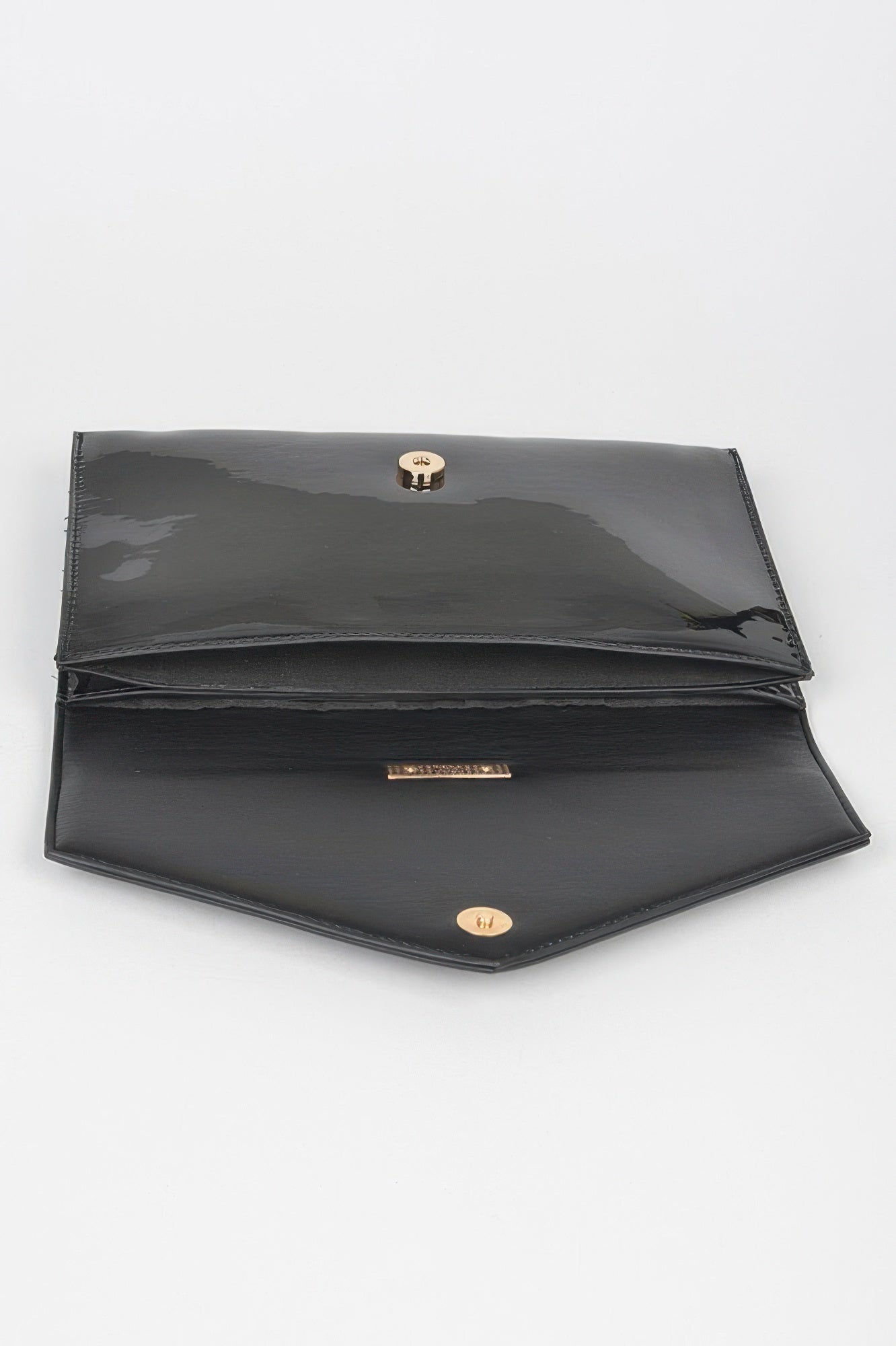 Enamel Faux Leather Metal Handle Flap Clutch