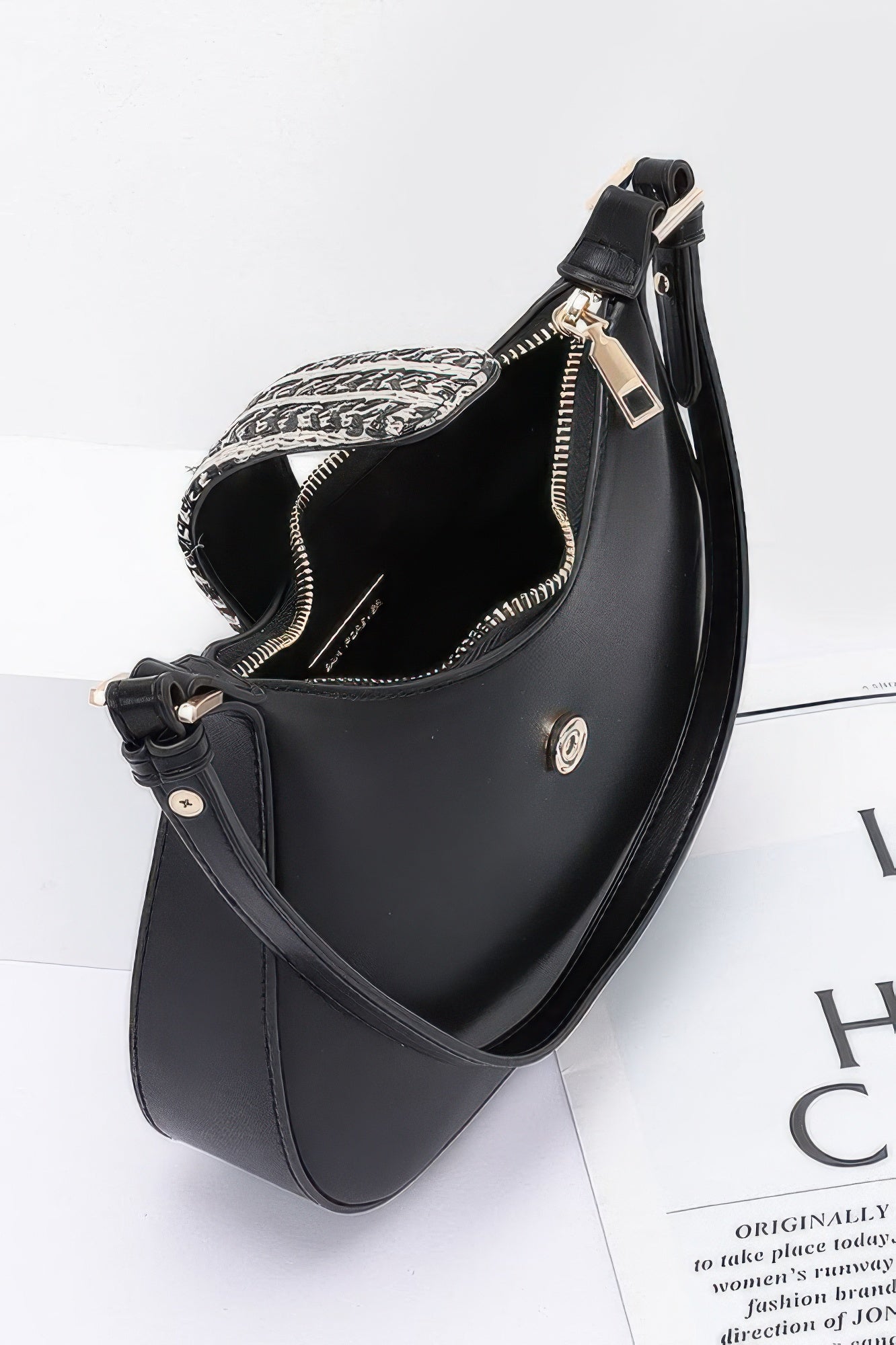 Faux Leather Hobo Bag