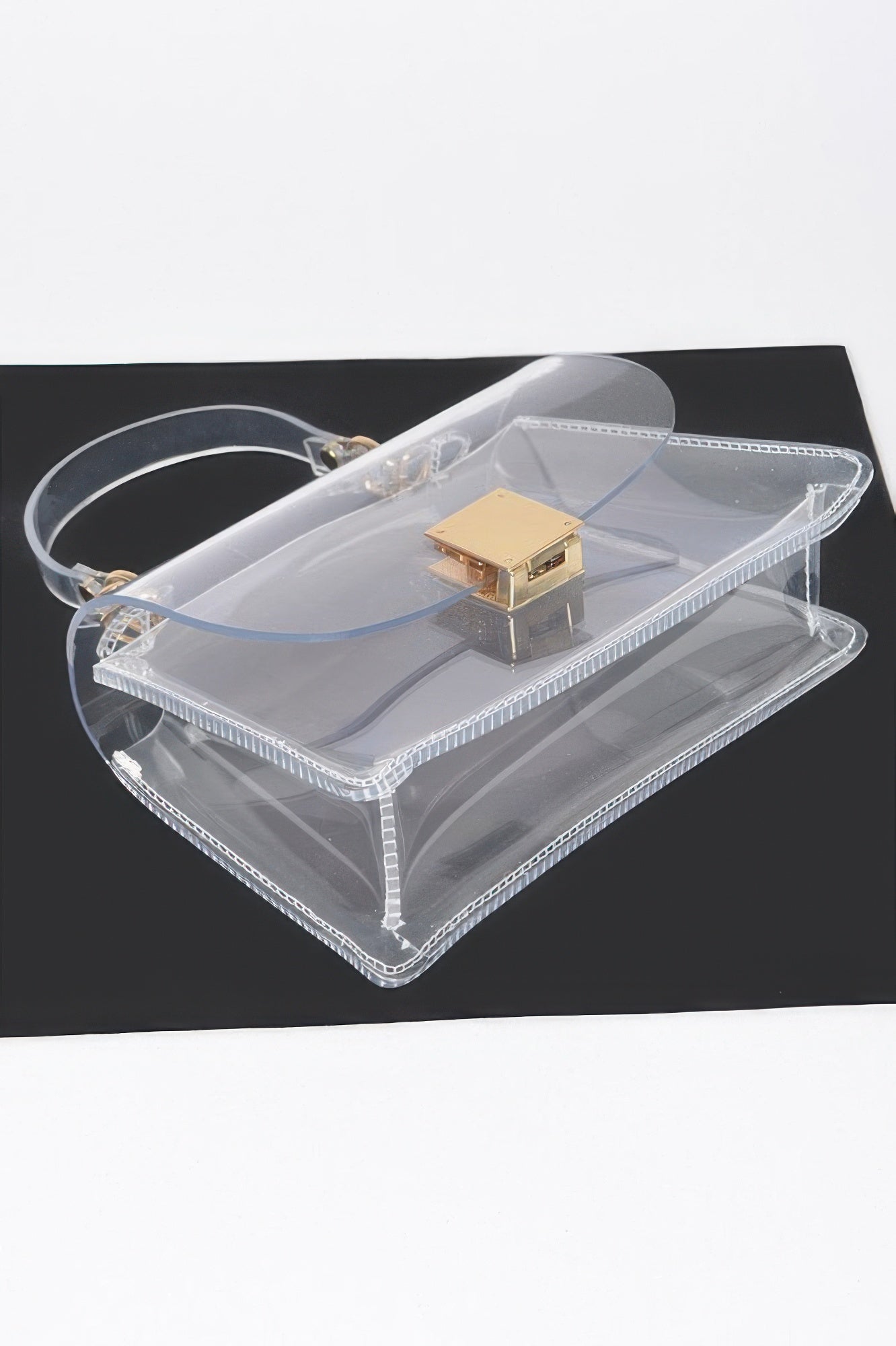 Transparent Top Handle Flap Clutch