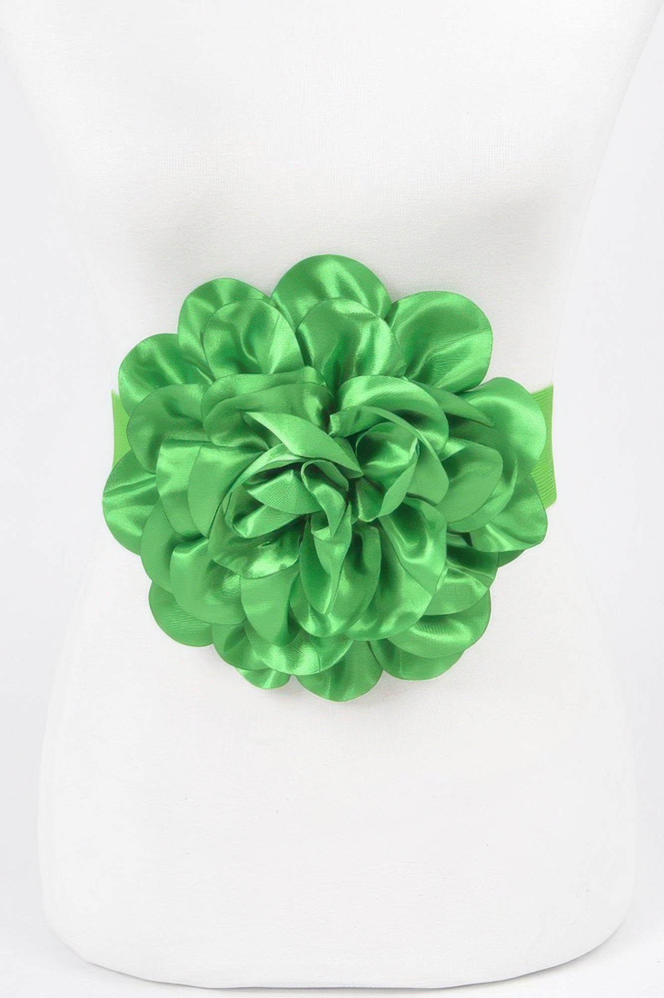 Satin Big Flower Elastic Belt