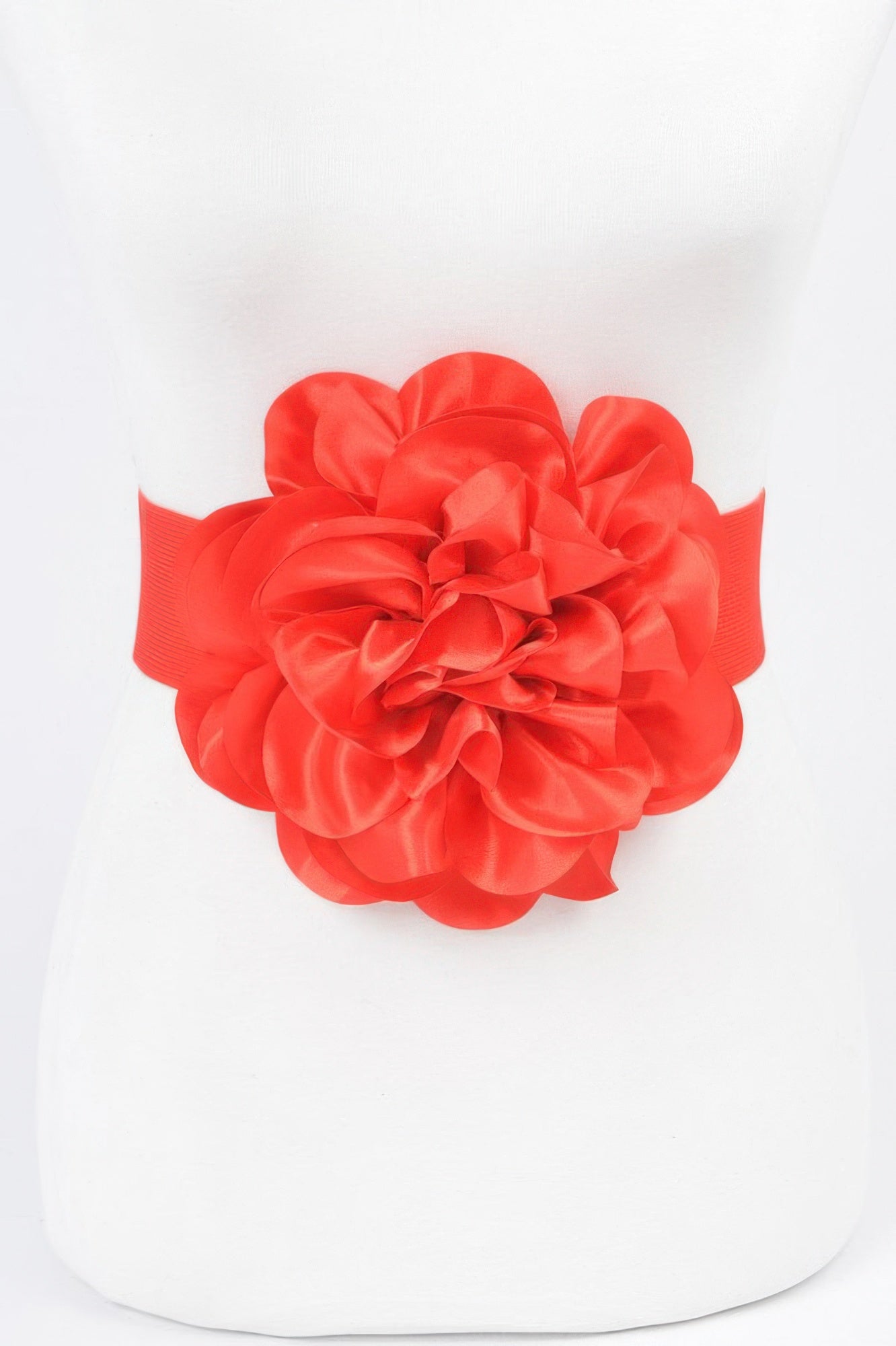 Satin Big Flower Elastic Belt