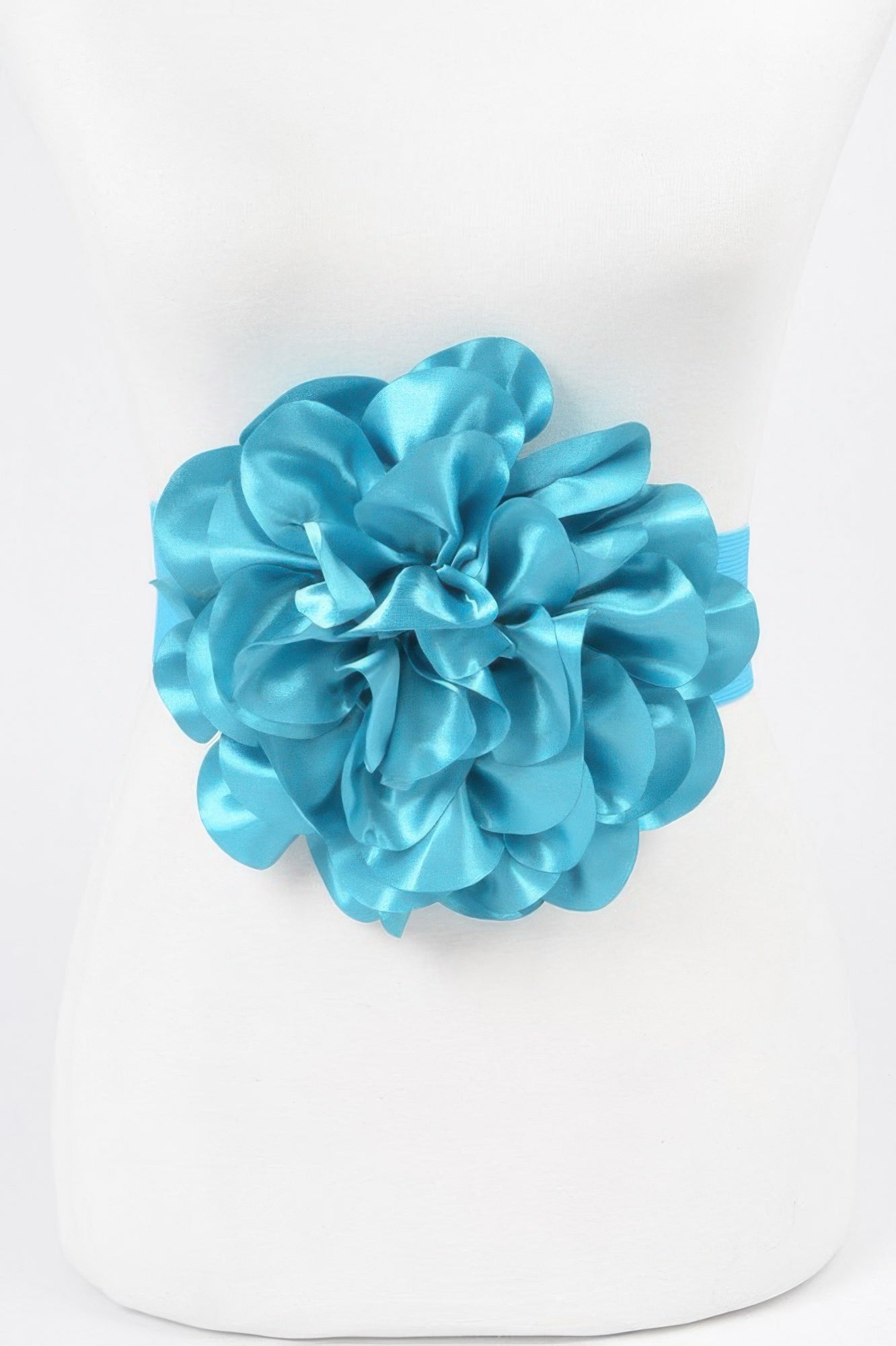 Satin Big Flower Elastic Belt